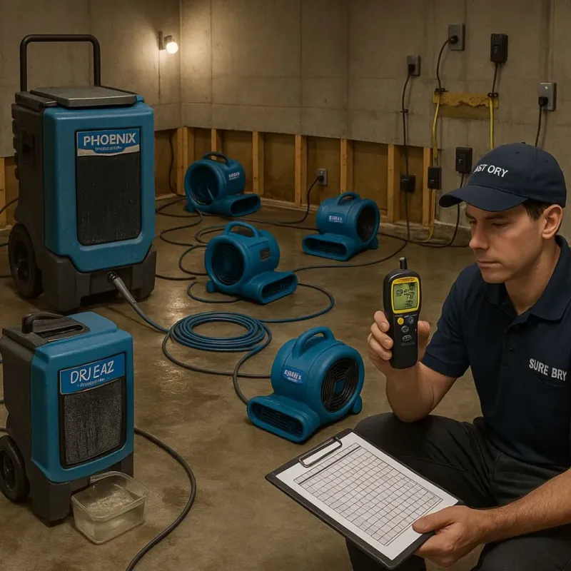 Structural Drying and Dehumidification process in Highland, KS